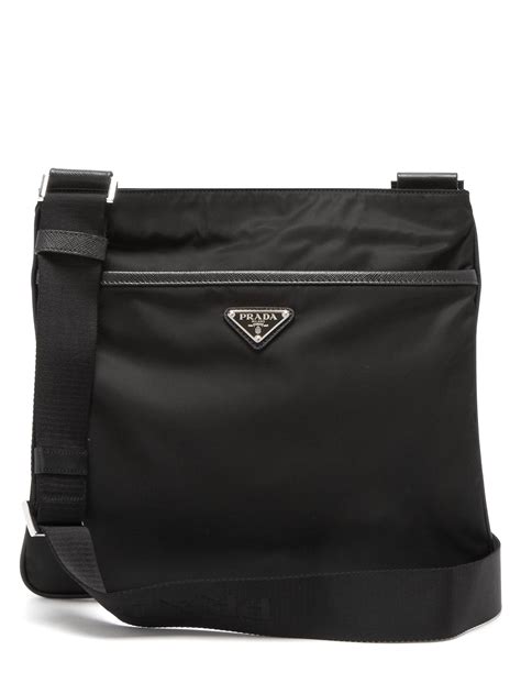 prada black leather mens messenger bag essentials|Prada men's bag price.